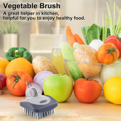 Aodaer 4 Pieces Vegetable Brush Potato Scrubber Brush Silicone Hard and Soft Side Fruit Cleaning Tools for Delicate or Tough-Skinned Vegetables