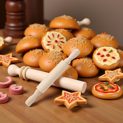 Wooden Mini Rolling Pin Baking Small Dough Rolling Pins for Fondant Pastry Pizza Crafting and Imaginative Play for Christmas Presents Mini Rolling Pin Rolling Pins Kitchen and Dining(6 Inch)