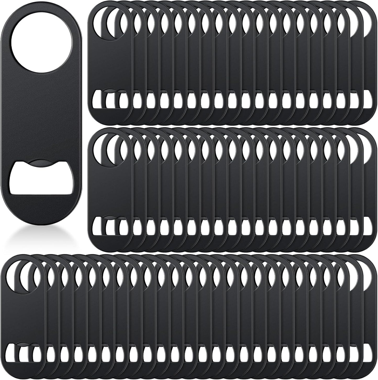Remerry 50 Pcs Bottle Openers Stainless Steel Flat Bottle Opener Bulk 3.4 x 1.3 Inches Bartender Beer Key Soda Can Mini Speed for Kitchen, Bar or Restaurant
