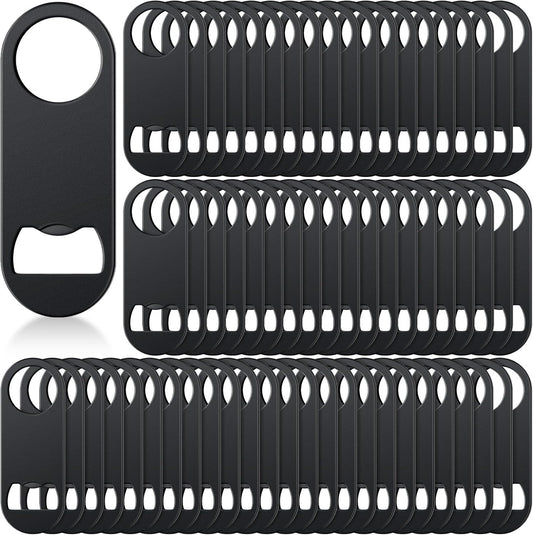 Remerry 50 Pcs Bottle Openers Stainless Steel Flat Bottle Opener Bulk 3.4 x 1.3 Inches Bartender Beer Key Soda Can Mini Speed for Kitchen, Bar or Restaurant
