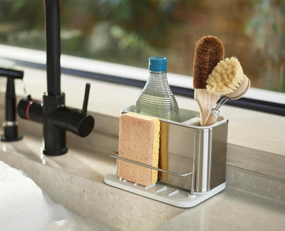 Joseph Joseph Surface Stainless Steel Caddy Sink Area Organizer and Sponge Holder, Gray