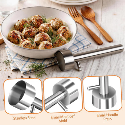 Falafel Scoop Maker, Stainless Steel Falafel Press Mold, Easy to Use and Clean, Non-Stick Meatball Press, Scoops, Middle Eastern Kitchen Tool (4cm)