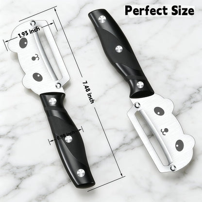Maxjoy Multifunctional Vegetable Peeler, Zero Flex & Zero Snag, Stainless Steel with Wooden Handle, 2 in 1 Peeler with Bottle Opener for Potato Apple Carrot Fruit