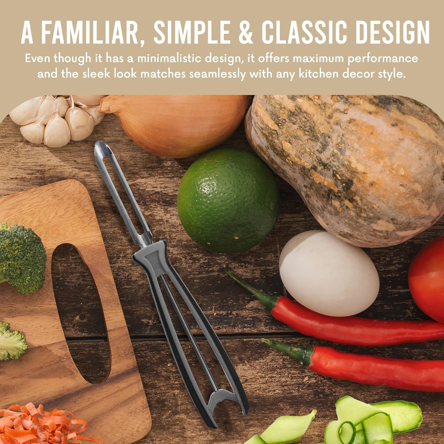 Linden Sweden Original Jonas Vegetable Peeler - Rust Resistant Silver Carrot and Potato Peeler with Ergonomic Handle for Safety and Control - Dishwasher Safe and Compact - Made In Sweden - 6.5in