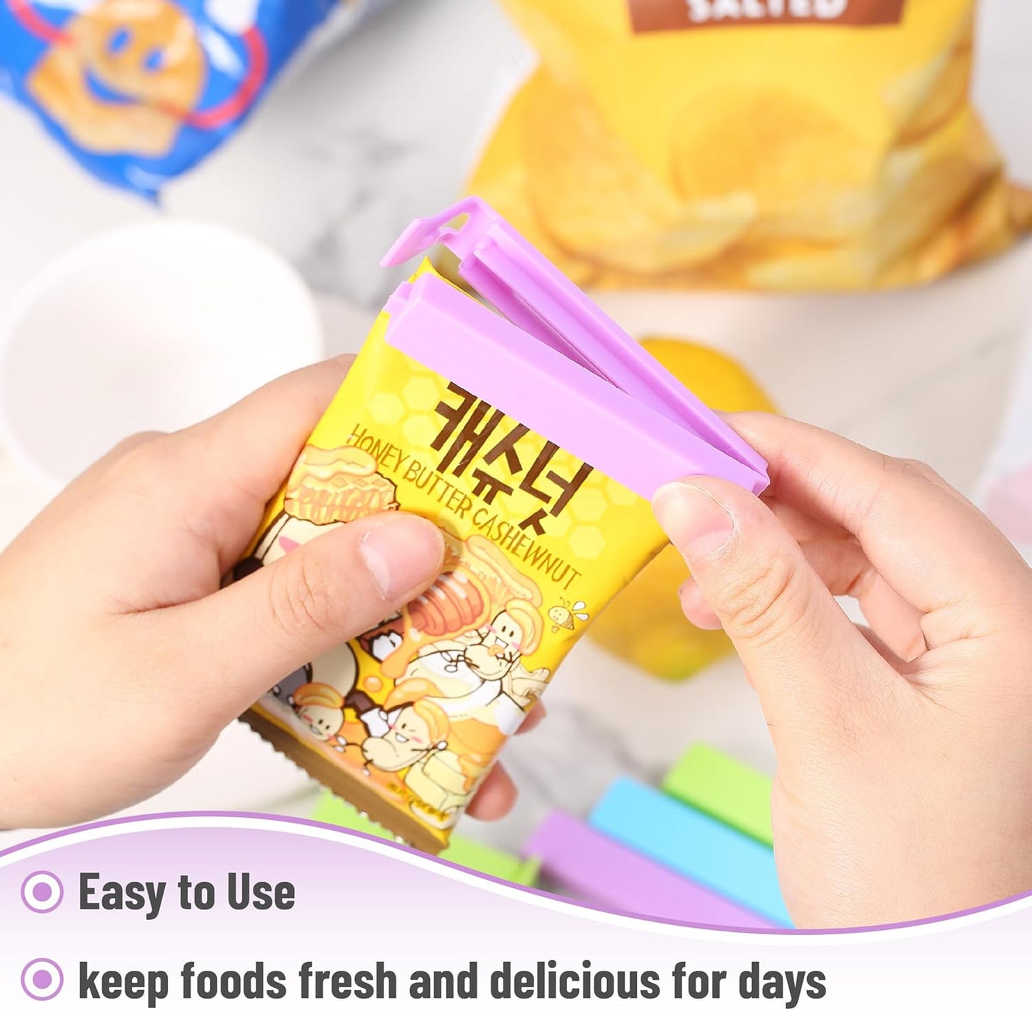 Mr. Pen- Sealing Bag Chip Clips, 32 Pack, 2 Sizes (12x 3.1 & 20x 4.3), Colorful Plastic Food Bag Sealing Clips for Food Packages, Kitchen and Home, Sturdy, Dishwasher & Freezer Safe