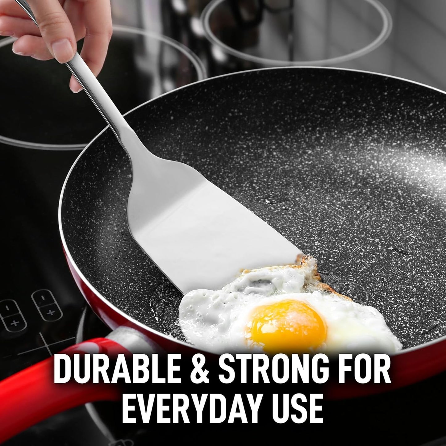 Zulay Kitchen Stainless Steel Spatula - 14.8” Heat-Resistant Metal Slotted Turner for Cooking, Frying & Grilling - Durable, Rust-Proof & Dishwasher Safe Kitchen Utensil for Everyday Use