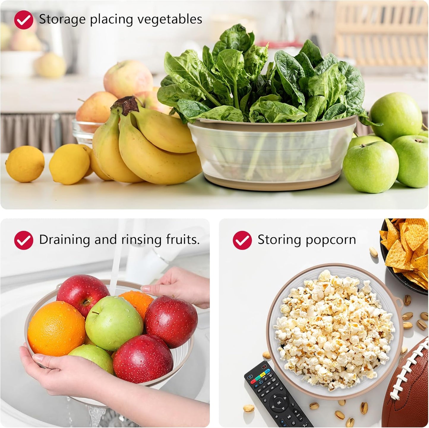WVM Microwave Splatter Cover Vented for Food with Hook Hole, Splatter Guard & Colander Kitchen Gadget for Food, Meal Prep, Grey