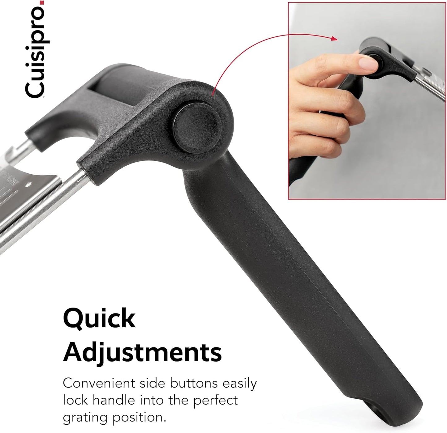 CUISIPRO Surface Glide Technology Stainless Steel Folding Handle Grater, Coarse