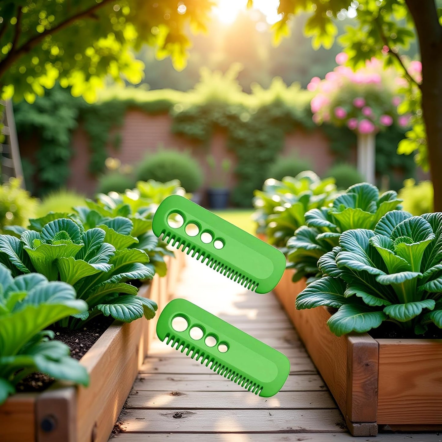 2Pcs Green Leaf Herb Stripper,Vegetable Herb Eliminator Comb Kitchen Herb Leaf Stripping Tool Herb Pealer for Kale, Chard, Collard Greens, Kitchen Utensils and Gadgets, Seasoning and Spice Tools
