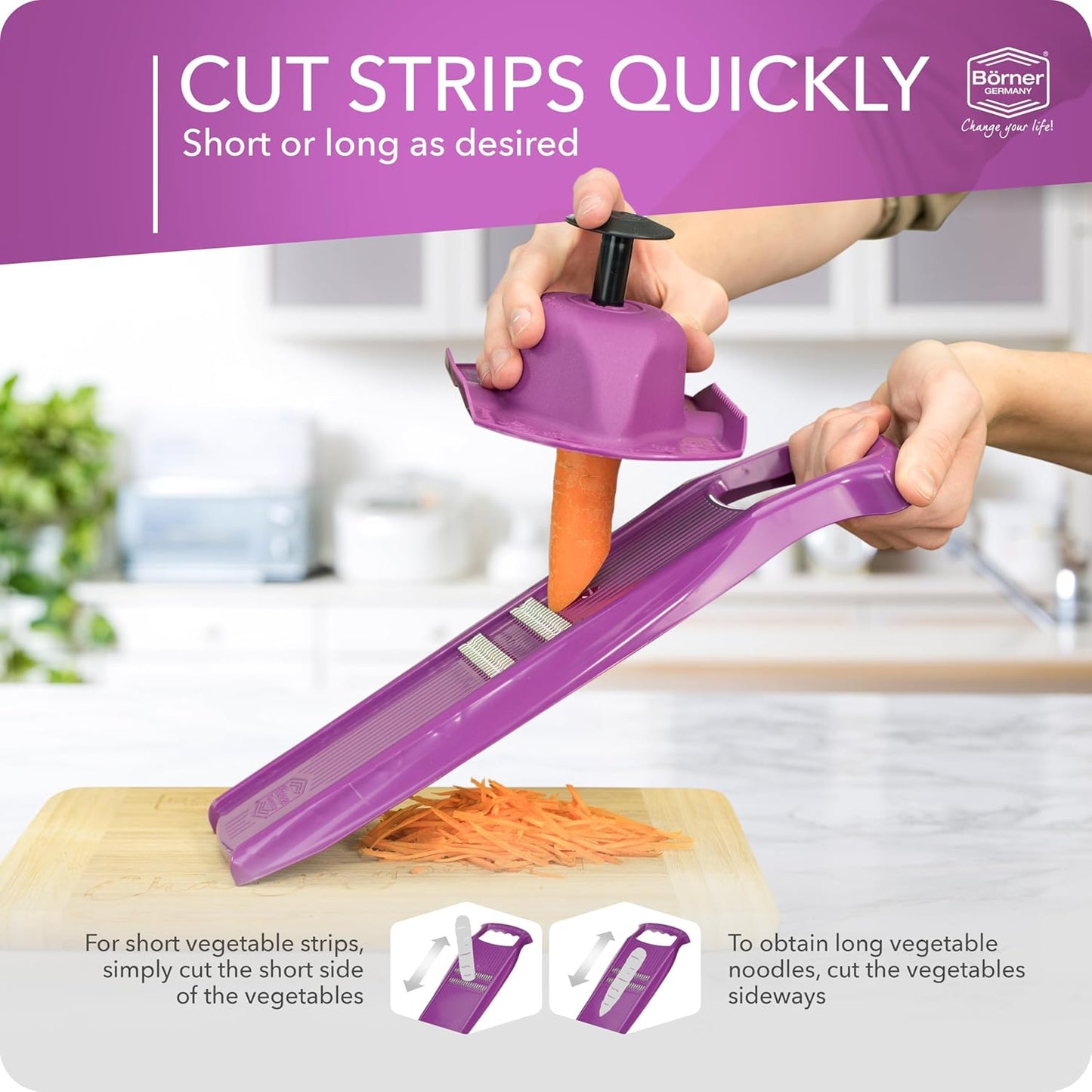 BORNER Roko PowerLine | Vegetable Grater Börner - Quality Made in Germany, Color:Orange