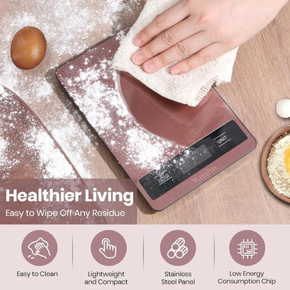 Food Scale, 11lb Kitchen Scale with 0.05oz/1g Precision, 6 Units Tare Function & LCD Display, Stainless Steel Digital Scale for Baking, Cooking, Meal Prep - Kitchen Gadgets & Gifts, Home Essentials