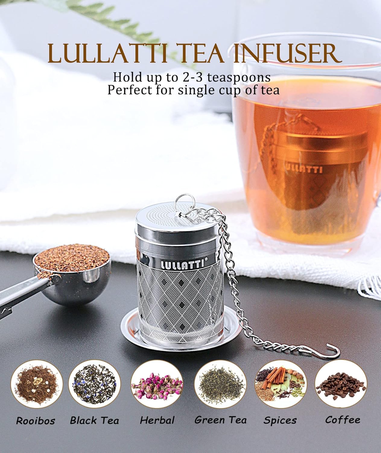 Large Tea Infuser for Loose Tea(2 Pack), 304 Stainless Steel Tea Ball Strainer, Extra Fine Mesh Tea Steeper for Brewing All Kind of Tea, Fits for Most Teapot, Cups or Mugs