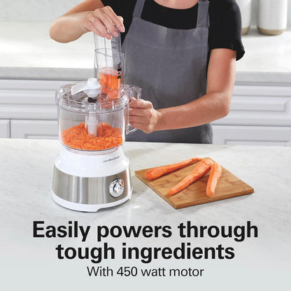 Hamilton Beach Food Processor & Vegetable Chopper for Slicing, Shredding, Mincing, and Puree, 10 Cups + Veggie Spiralizer makes Zoodles and Ribbons, Grey and Stainless Steel (70735)