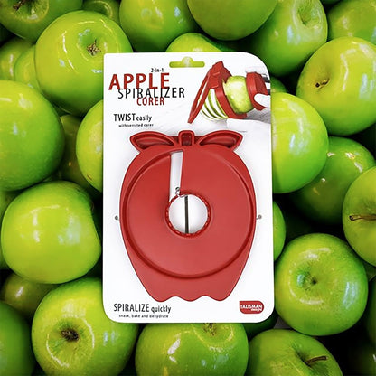 Talisman Designs Apple Spiralizer & Corer – Great for Pears & Apples, Safe Detachable Handle, Dishwasher Safe, Versatile for Snacking, Baking & Dehydrating