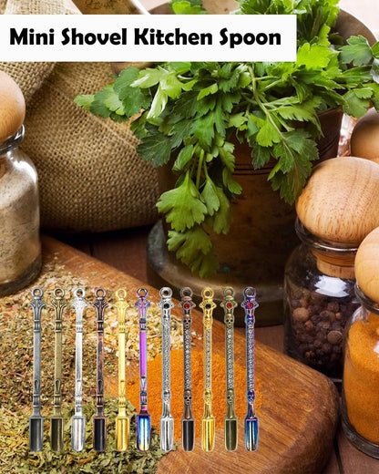 11Pcs Mini Spoons, Mini Measuring Spoon, Multicolor Tiny Metal Spoons, Small Shovel Spoon for Measuring Coffee, Spices, Sugar