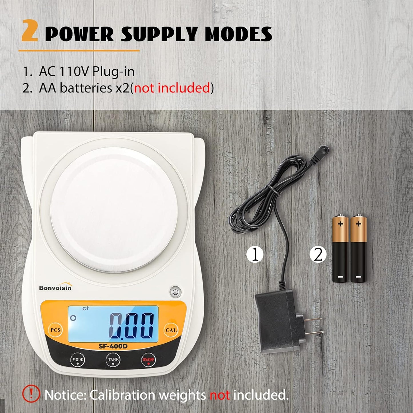 Bonvoisin Digital Lab Scale 600g x 0.01g Precision Electronic Scale LCD Display Analytical Balance Jewelry Scale Scientific Scale 0.01g Accuracy