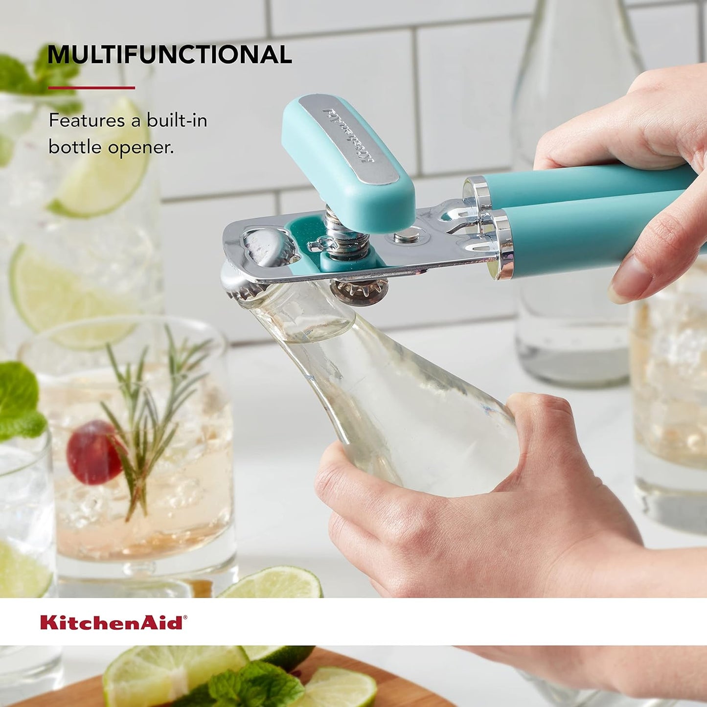 KitchenAid Gourmet Multifunction Can Opener/Bottle Opener, 8.36-Inch, Black