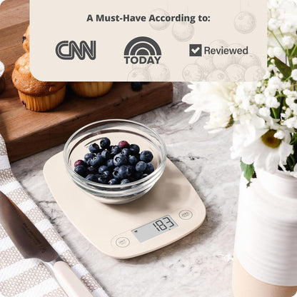 Greater Goods Food Scale – Digital Kitchen Scale, 1g Precision, Easy-Tare & Quick Conversion, Slim Compact Design, Durable & Portable | Ideal for Cooking, Baking & Meal Prep