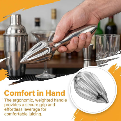 Stainless Steel Citrus Reamer Handheld Lemon Squeezer Reamer - Manual Lemon Juicer Easy to Hold Kitchen Juicing Tool Manual Orange Lime Lemon Juice Extractor for Home Bar Cafe Use