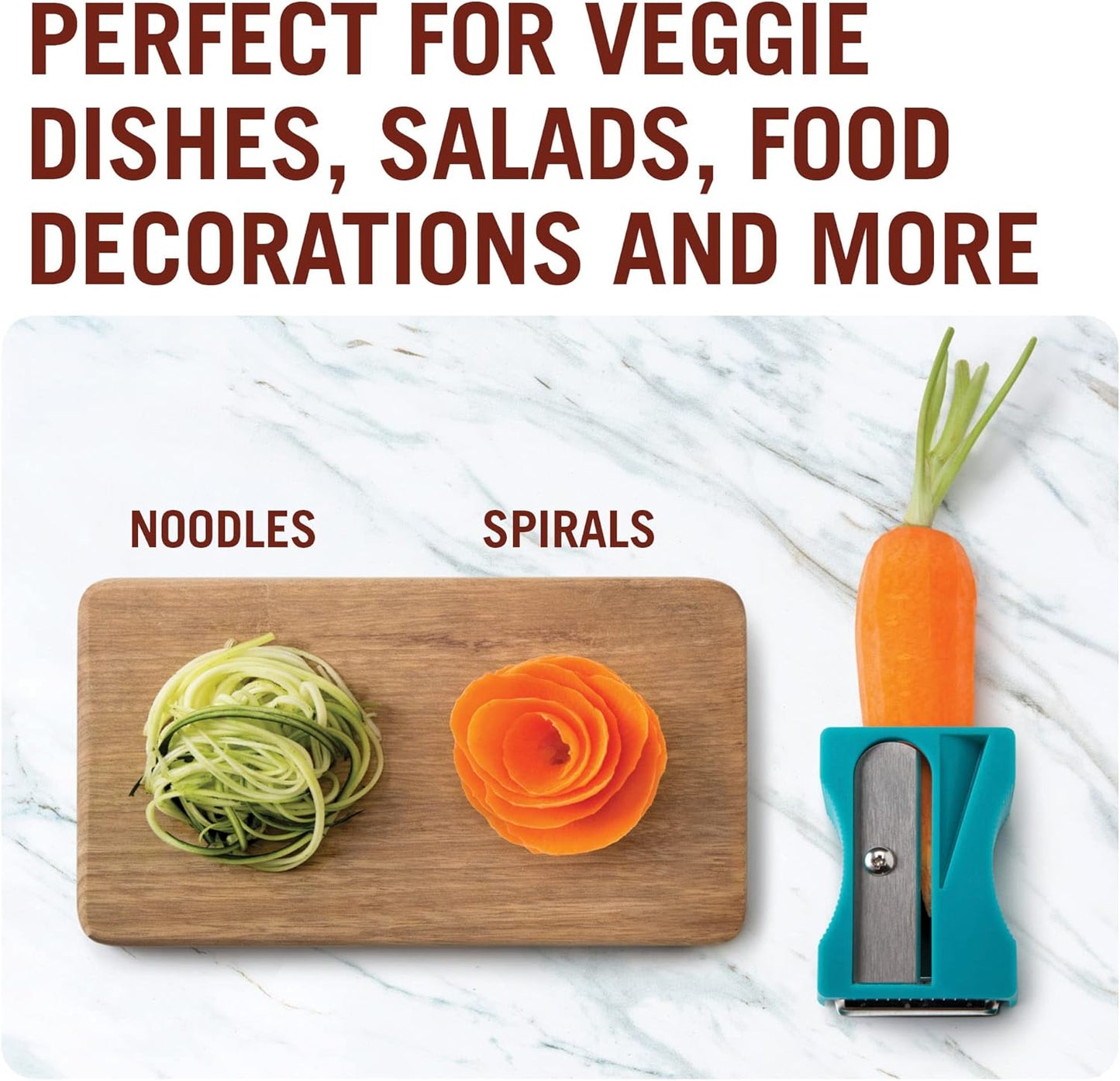 Karoto Julienne – Zoodle Maker, Vegetable Spiralizer with Julienne Blade | Fun Kitchen Gadgets and Stuff | Zucchini Noodle Maker from a Series of Unique Peelers for Kitchen | by Monkey Business