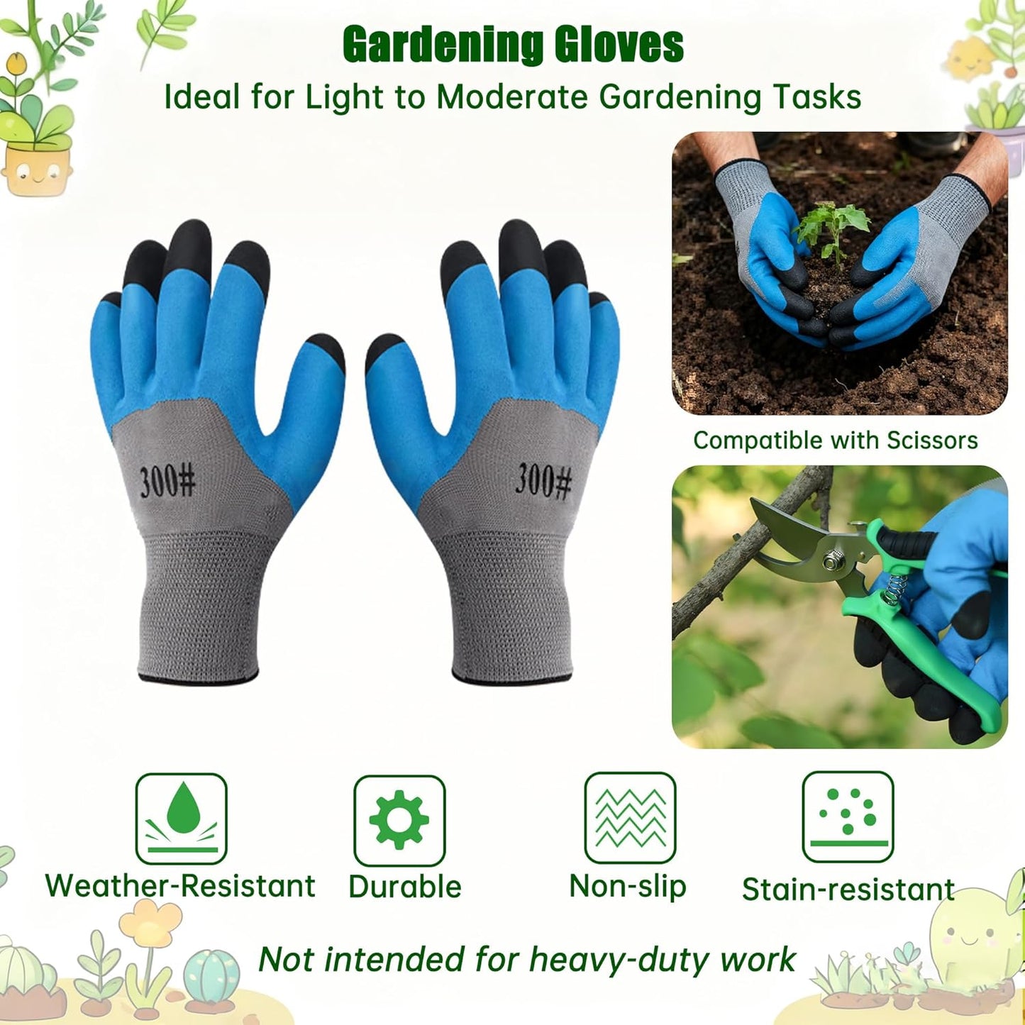 5-Piece Garden Pruning Shears Set with Gloves & Storage Bag, Stainless Steel Gardening Scissors Kit, Sharp Non-Slip Clippers for Trimming Flowers, Herbs, Small Branches