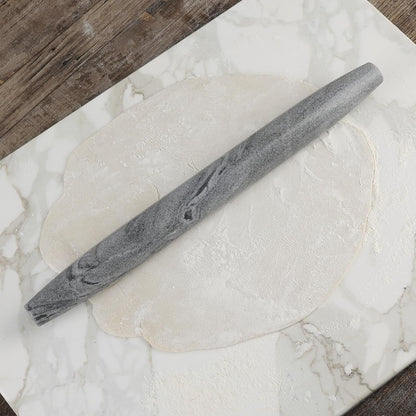 Koville African Natural Marble Rolling Pin, Non-Stick Polished Dough Roller, Pasta, Dumpling, Fondant, Pie Crust, Bread, Pizza Dough, Kitchen Baking Pastry Tools with Mat/Scraper（Namib Fantasy）