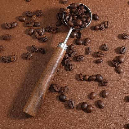 Vintage Coffee Measuring Spoon, Stainless Steel Coffee Scoop with Walnut Handle, 1 Tablespoon 15ml for Ground CoffeeBeans, Tea, and More