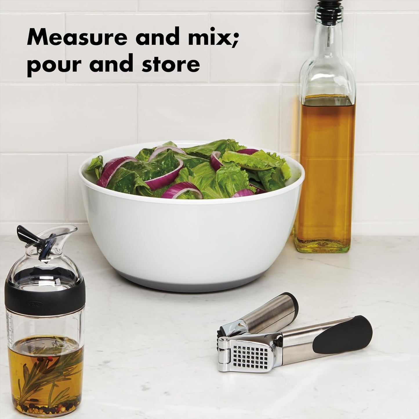 OXO Good Grips Large Salad Spinner + Little Salad Dressing Shaker Bundle