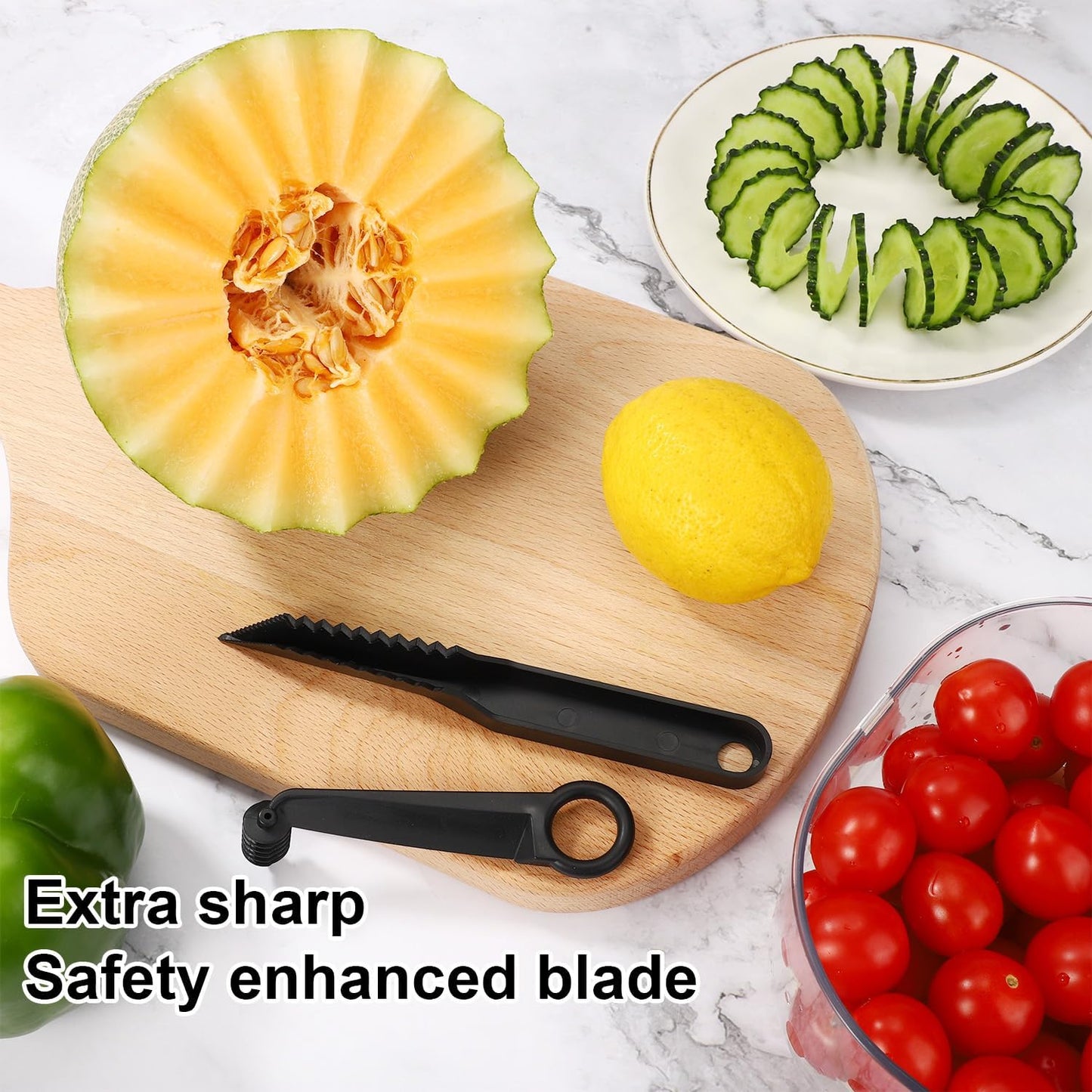 Kitchen Spiral and V-Shaped Cutter Set, Manual Spiral Vegetable Slicer V-Shaped Knife for Potato Cucumber Veggies Carrot Veg Spiralizer Kitchen Tool for Food Decoration & Fruit Garnishing