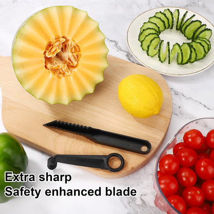 Kitchen Spiral and V-Shaped Cutter Set, Manual Spiral Vegetable Slicer V-Shaped Knife for Potato Cucumber Veggies Carrot Veg Spiralizer Kitchen Tool for Food Decoration & Fruit Garnishing