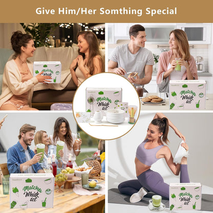 5pcs Premium Matcha Set,Ceramic Bowl with Spout and Bamboo Whisk set, Ceremonical Matcha Kit for breakfast/latte,Tea Starter Making Kit,Unique Matcha Gift set (pink love)