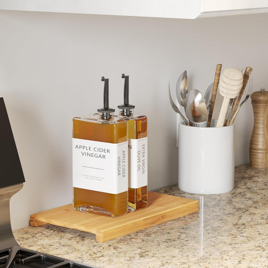 Kitchen Cooking Oil Dispenser Set, Olive Oil & Vinegar Bottles, Soy Sauce Dispenser - 4 Pieces, Gold, Elegant Book Design, Durable, Leak-Proof, Easy-Pour Spouts, Perfect for Kitchen, Dining Table