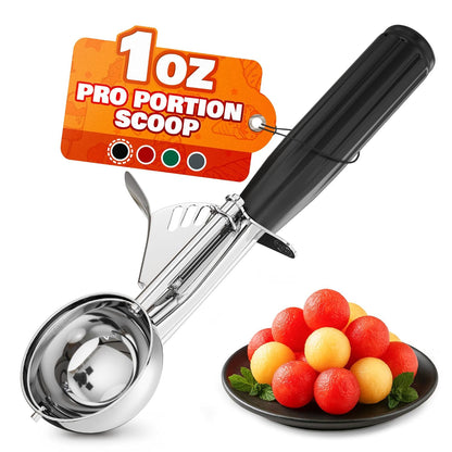 Cookie Scoop Set - Ice Cream Scoop with Trigger - Cookie Scoops for Baking Set of 3#16 (2.7 oz), #20 (2 oz), #30 (1.25 oz), Stainless Steel Versatile Tool, Portion Control for Cookies and Treats Prep