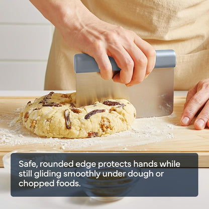 Misen Stainless Steel Bench Scraper - Versatile Food Scraper with Walnut Handle - Ideal for Kitchen, Pastry & Dough - Durable Cutting Board Scraper Tool - Effortless Transfer into Pots & Pans -Walnut