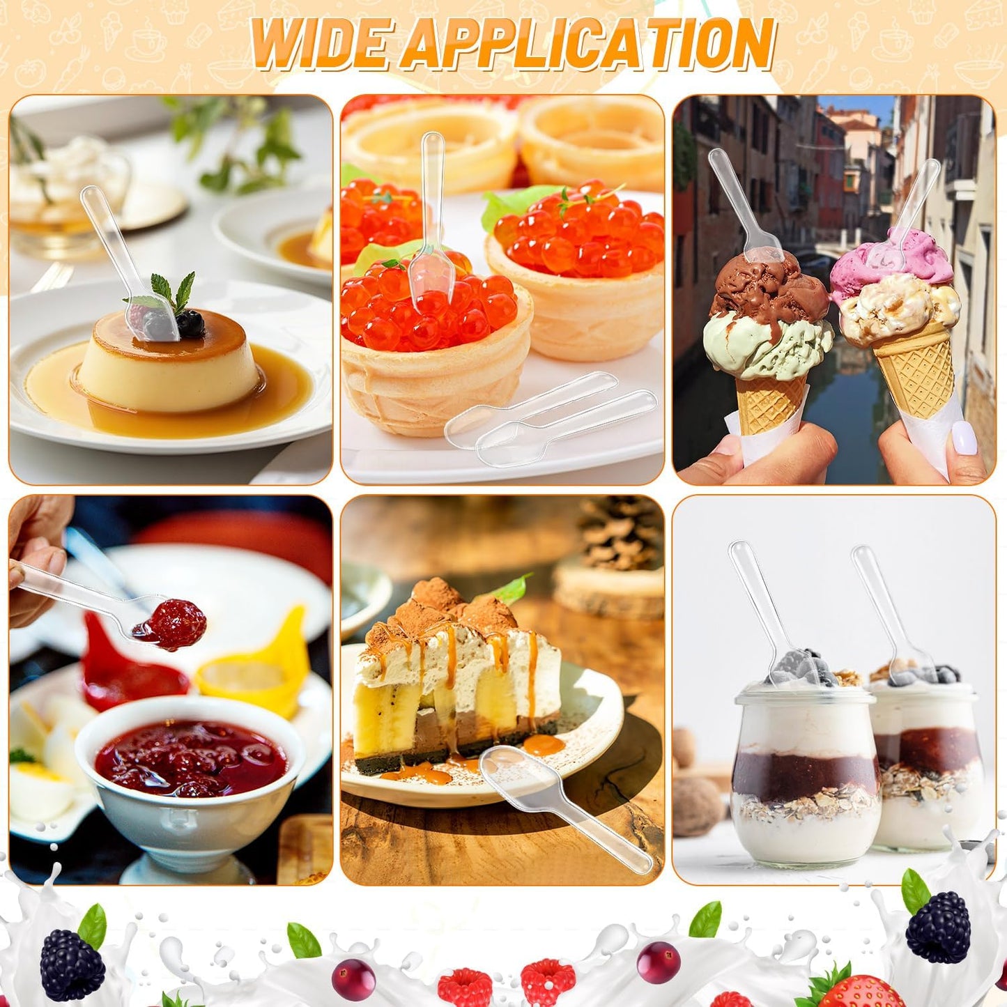 550 Pcs Tasting Spoons Disposable Mini，Small Sample Spoon Tasting Dessert Spoons for Cake, Yogurt, Jello, Jam and Pudding (Clear)
