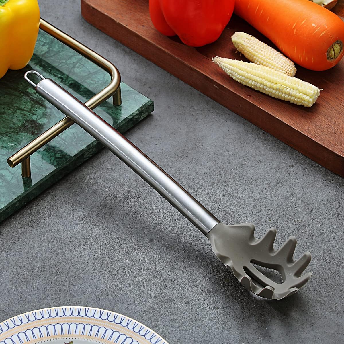 Berglander Skimmer, Non-stick Silicone Strainer, Kitchen Cooking Skimmers For Non-Stick Cookware, Dishwasher Safe, Easy to Clean
