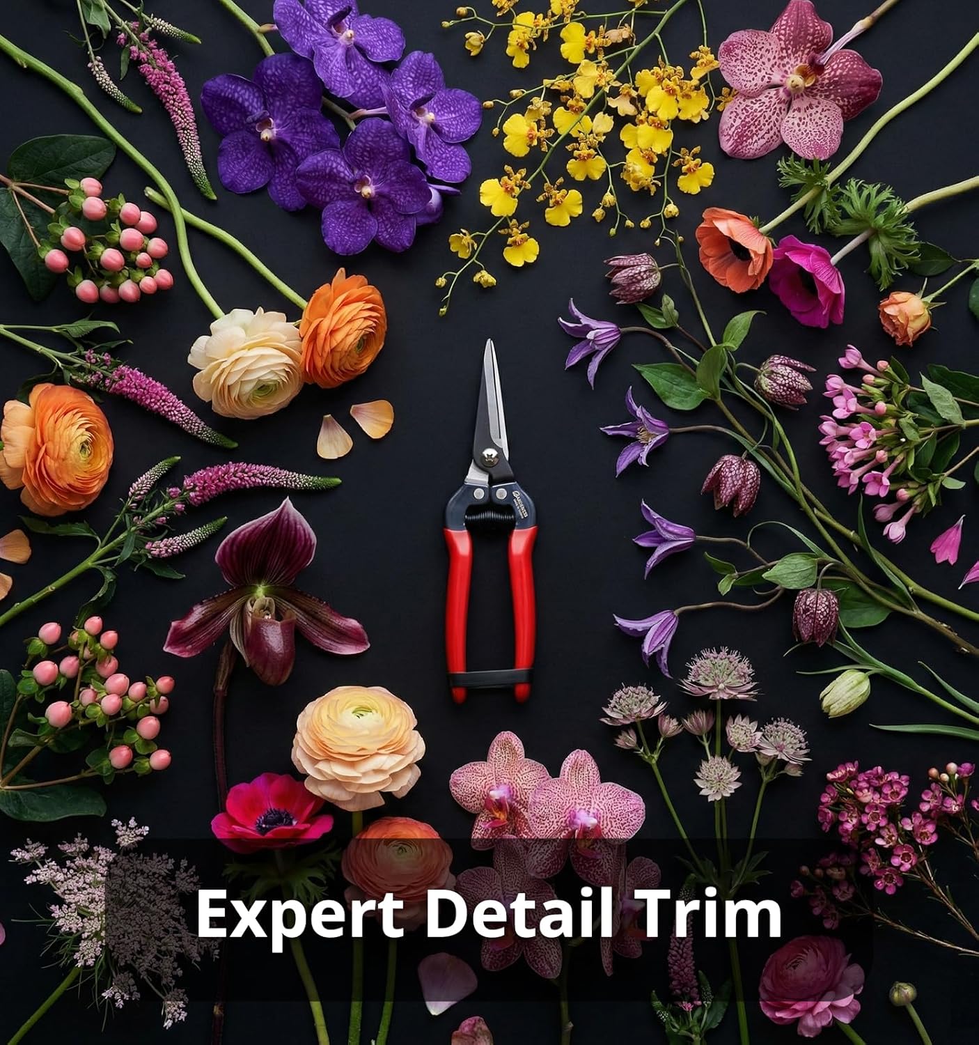 Gardeness Stainless Steel Pruning Snips with Serrated Blade, Adjustable Joint Screw Micro-Tip Garden Scissors for Harvesting Herbs, Fruit, and Floral Arranging, Corrosion-Resistant & Made in Taiwan