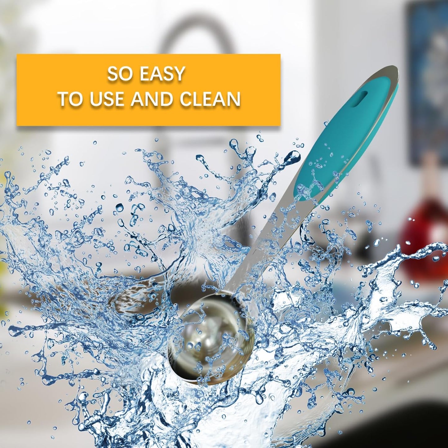 LEIFENY 2PCS 1 Tsp(1/3tbsp, 1/6oz, 5ml) Single Measuring Spoon with Blue Silicone Grip, Stainless Steel Individual Measure Scoop Only