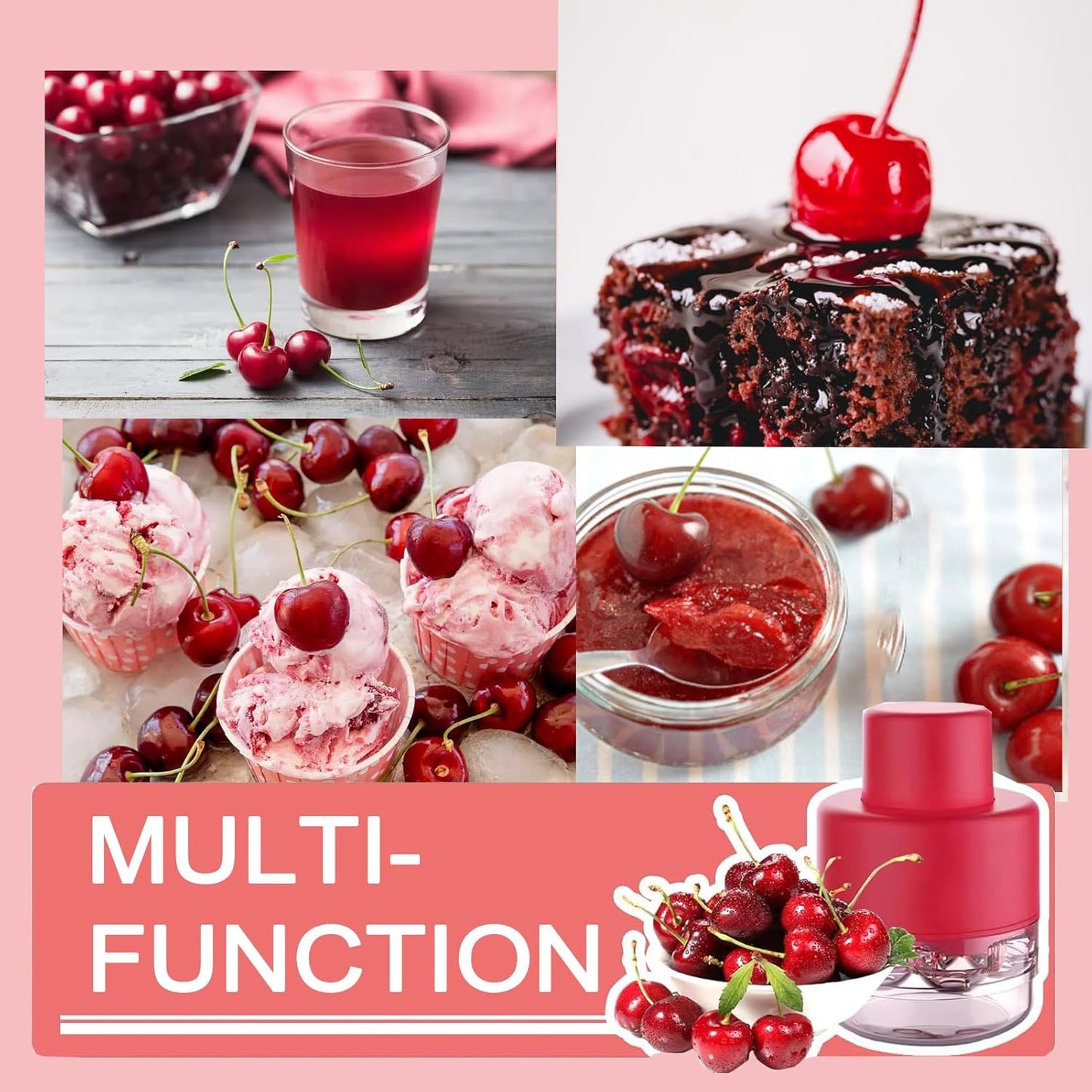 Cherry Pitter Tool, 7 Holes Cherry Pitter Tool Pit Remover, Cherry Seed Remover Quick, Multiple Cherry Pit Remover for Kitchen, Cake Shop