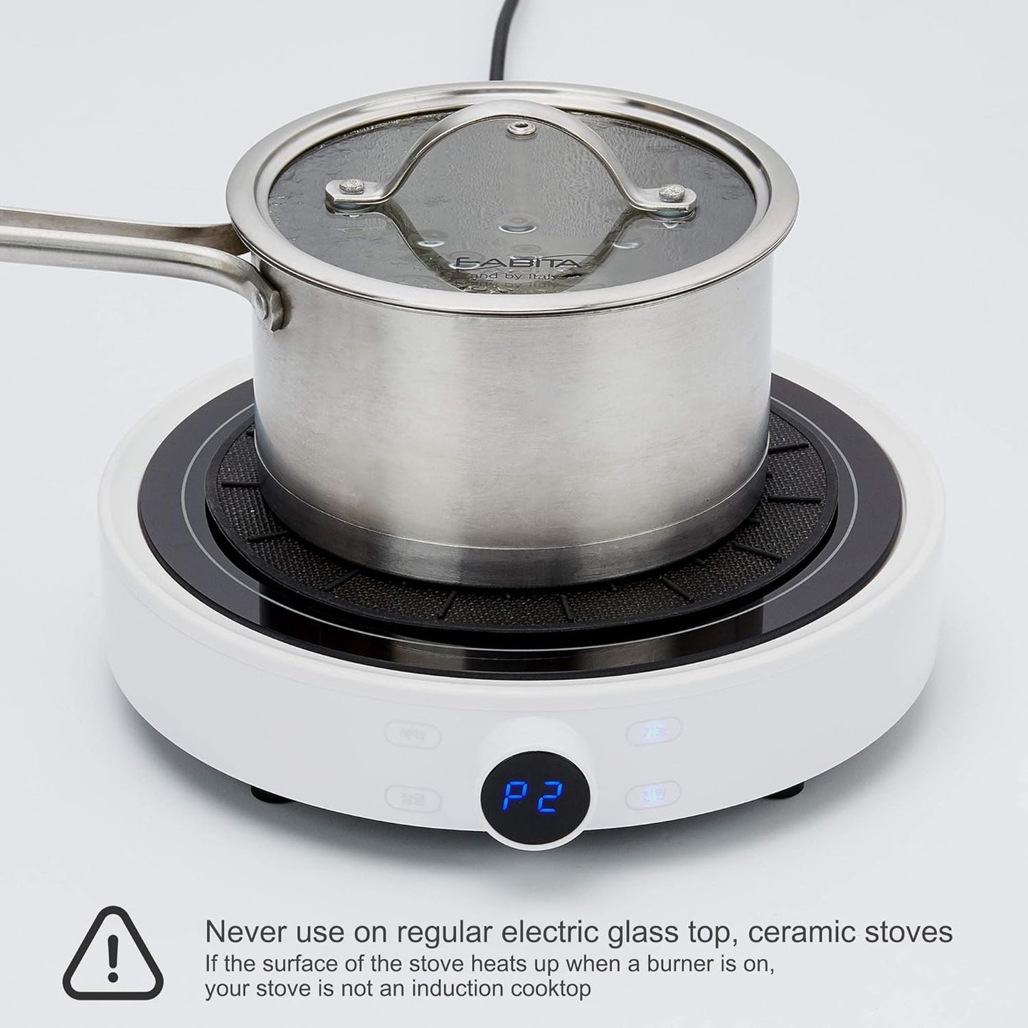 Lazy K Induction Cooktop Mat - Silicone Fiberglass Scratch Protector - for Magnetic Stove - Non Slip Pads to Prevent Pots from Sliding During Cooking_ Black (7.8inches)
