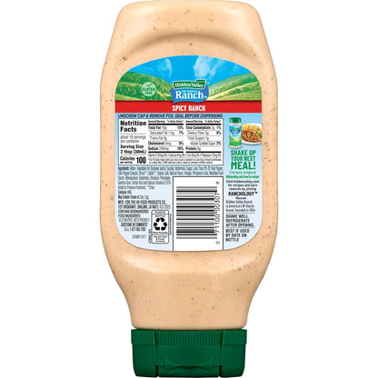 Hidden Valley Spicy Ranch Condiment and Dressing, Easy Squeeze Bottle, 16 fl oz (Package May Vary)