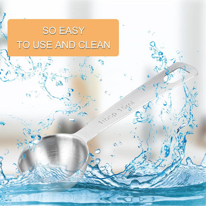 2 PCS Measuring Spoons Tablespoon Measuring Spoon 1/6 Tbsp (1/2 tsp | 2.5 ml | 2.5 cc | 1/12 oz) Mini Spoons Stainless Steel Measuring Spoons for Kitchen Cooking Spoon(Silver)