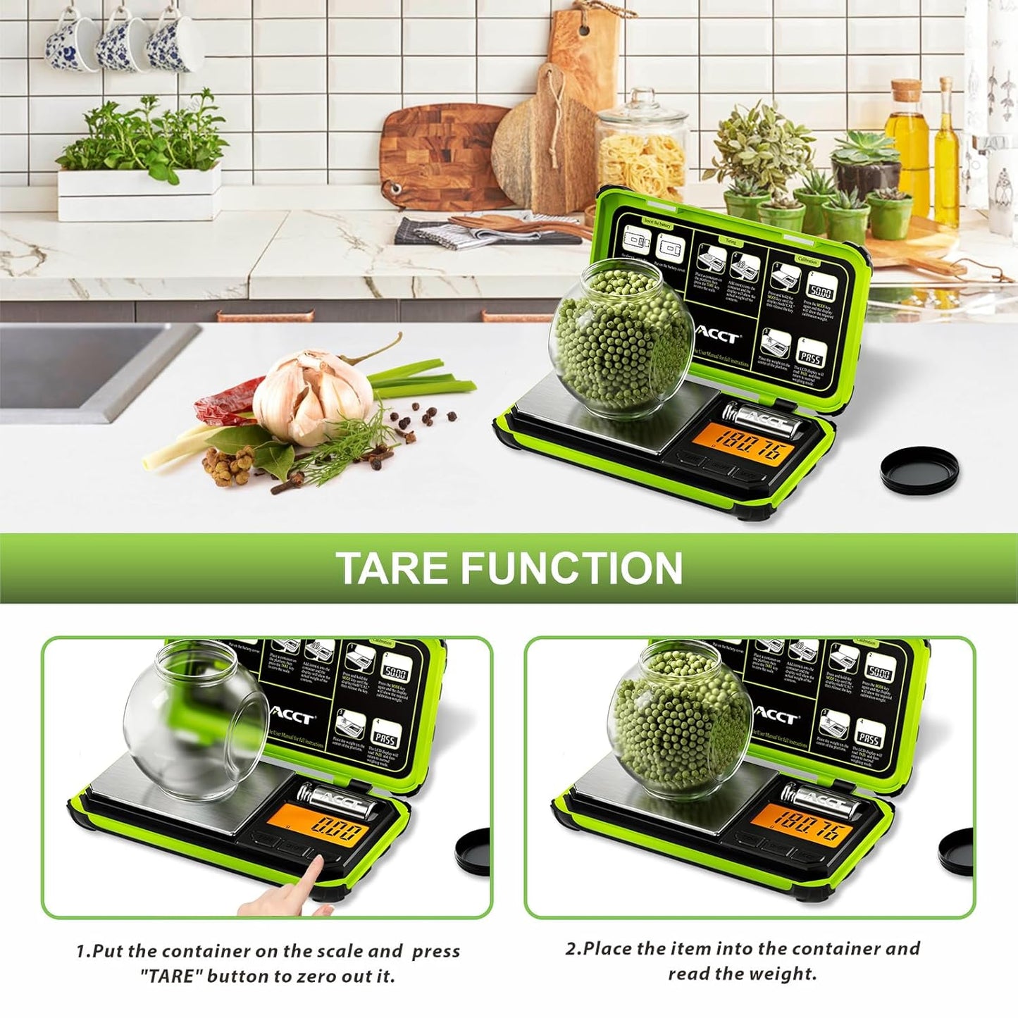 Precision Pocket Scale, 200gx0.01g Jewelry gram Scale, Digital Food Scale with LCD Display, one-Click Conversion 6 Units, Mini Scale for Kitchen/Powder/Coffee/Coins(Battery Included)