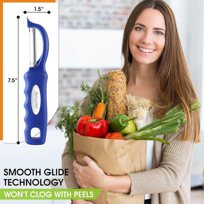 Spring Chef Premium Swivel Vegetable Peeler, Soft Grip Handle and Ultra Sharp Stainless Steel Blades - Perfect Kitchen Peeler For Veggie, Fruit, Potato, Carrot, Apple - Pink Lemonade