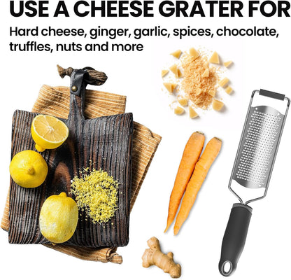 Cheese Grater, Lemon Zester, Fine Cheese Grater with Handle, Width 2.5 inch