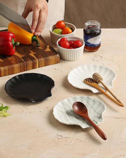 ABRUTY Spoon Rest for Stove Top, Ceramic Spoon Holder for Counter, Modern Farmhouse Decor Accessories for Spatula, Spoons or Tongs