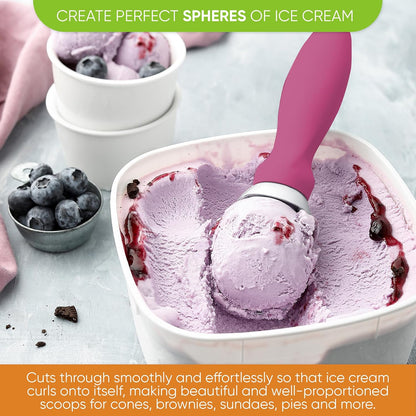 Spring Chef Heavy Duty Ice Cream Scoop with Comfortable Handle - Professional Ice Cream Scooper for Gelato, Sorbet, Cookie Dough, Melon, Frozen Yogurt - Dishwasher Safe Metal Kitchen Tool - Black