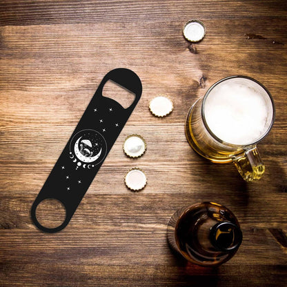Black White Checkered Stainless Steel Bottle Opener Cool Car Racing Sports Plaid Pattern Geometric Design Flat Beer Bottle Opener Keychain for Home Kitchen Bar Restaurant Party Birthday Gift
