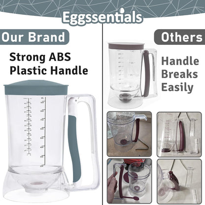 Eggssentials - Pancake Batter Dispenser with 5-Cup Capacity - Waffle Batter Dispenser for Pancakes, Cupcakes & Crepes, Easy-Squeeze Handle, Dishwasher Safe - Black Pancake Dispenser