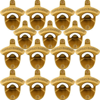 Vintage Copper Bottle Cap Opener Wall Mount, Retro Beer Bottle Opener with Screws for Homes Kitchen (Pack of 2)